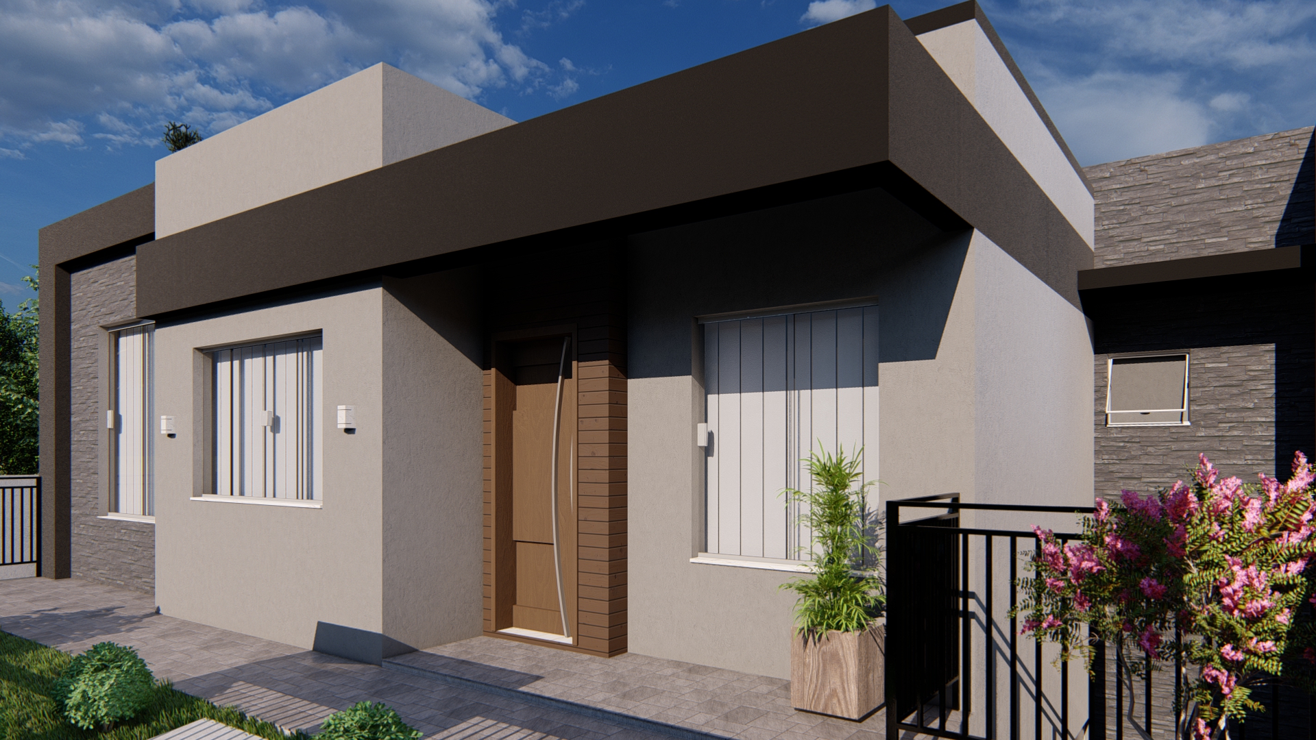 Projeto Residencial de Casa Moderna em Mafra SC - 89.88 m²